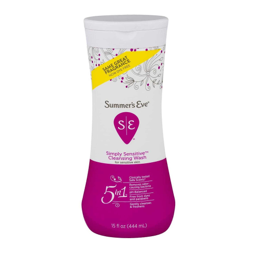 New Project (16) SUMMER EVE SIMPLY SENSITIVE 5 IN 1 CLEANSING LOTION 444 ML - Image 1