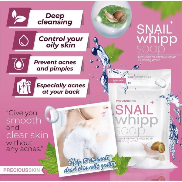 Precious Snail + Whipp Whitening Soap X10 Precious Snail + Whipp Whitening Soap X10