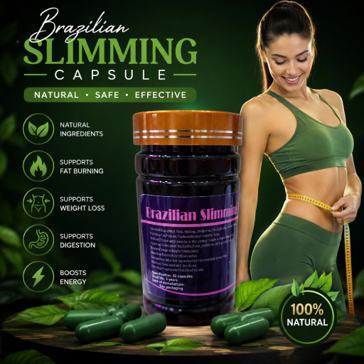 Brazilian Herbal Slimming Capsules 60 Capsules | Herbal Dietary Supplement for Men & Women | Daily Wellness Support