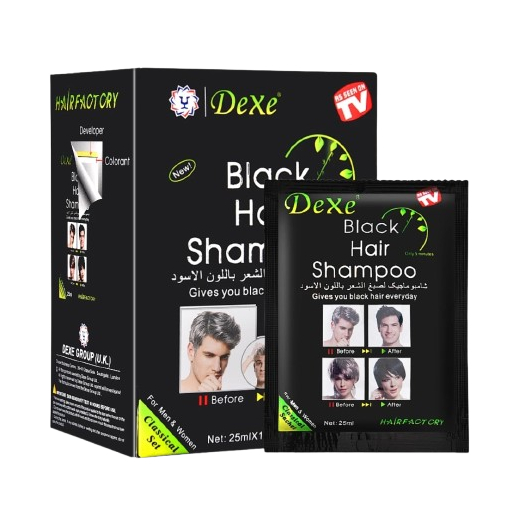 Dexe Black Hair Shampoo – 5-min Instant Hair Dye (For Men & Women)